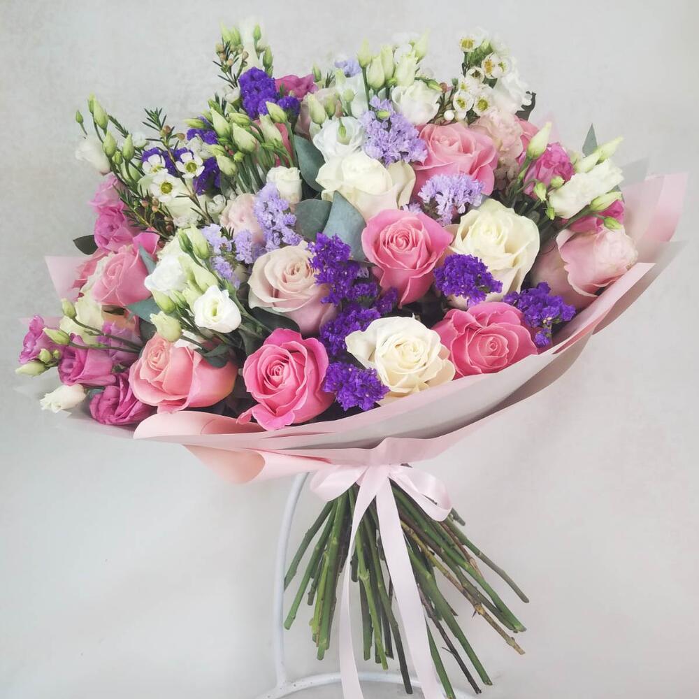 Микс букет в фиолетово-розовом